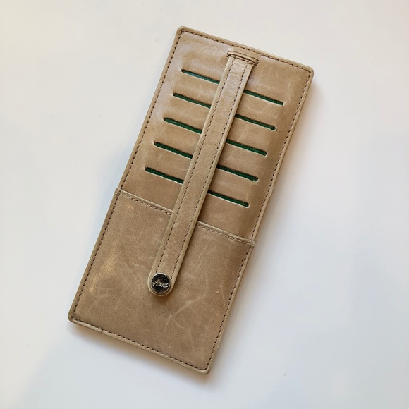 ABAS Italian Calf Skin Slim Leather Long Currency + Card Wallet in Beige + Green - Picture 8 of 15